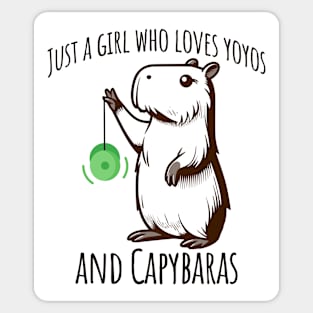 Just A Girl Who Loves YoYos and Capybaras Sticker